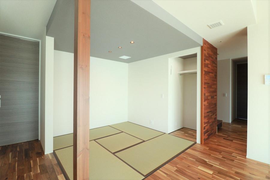 自然素材を採用した平屋